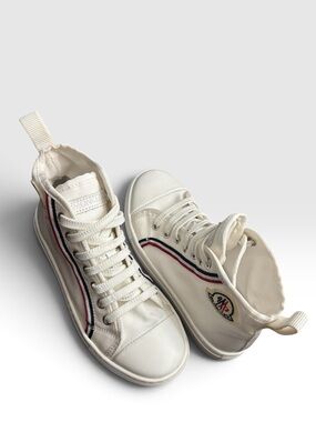 MONCLER Enfant Kids ANYSE II White High-Top Sneakers Sz13C US/31 EU M Unisex